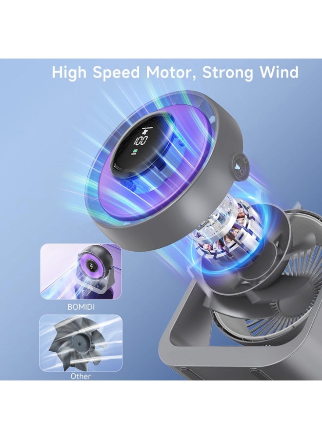 Beauenty Portable Desk Fan with Smart LED Display, 100 Speed Levels Table Fan with 4000mAh Battery, Adjustable Angle, Quiet Operation For Bedroom Home Office Desktop Travel - Image 5