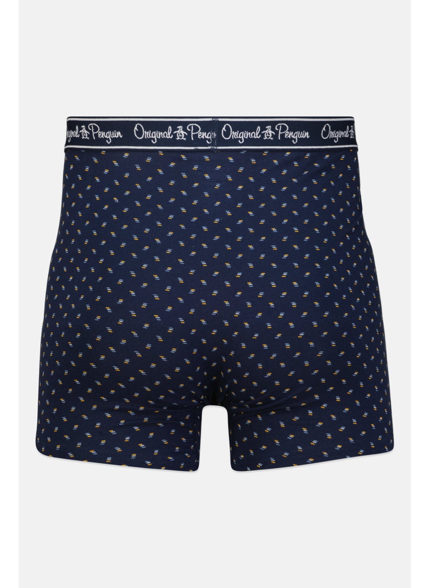 Original Penguin - Men 3 Pieces Allover Print Boxer Briefs, Navy/Red/Steel Blue - Image 1