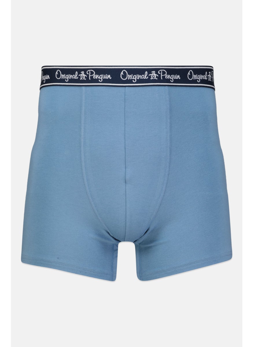 Original Penguin - Men 3 Pieces Allover Print Boxer Briefs, Navy/Red/Steel Blue - Image 1