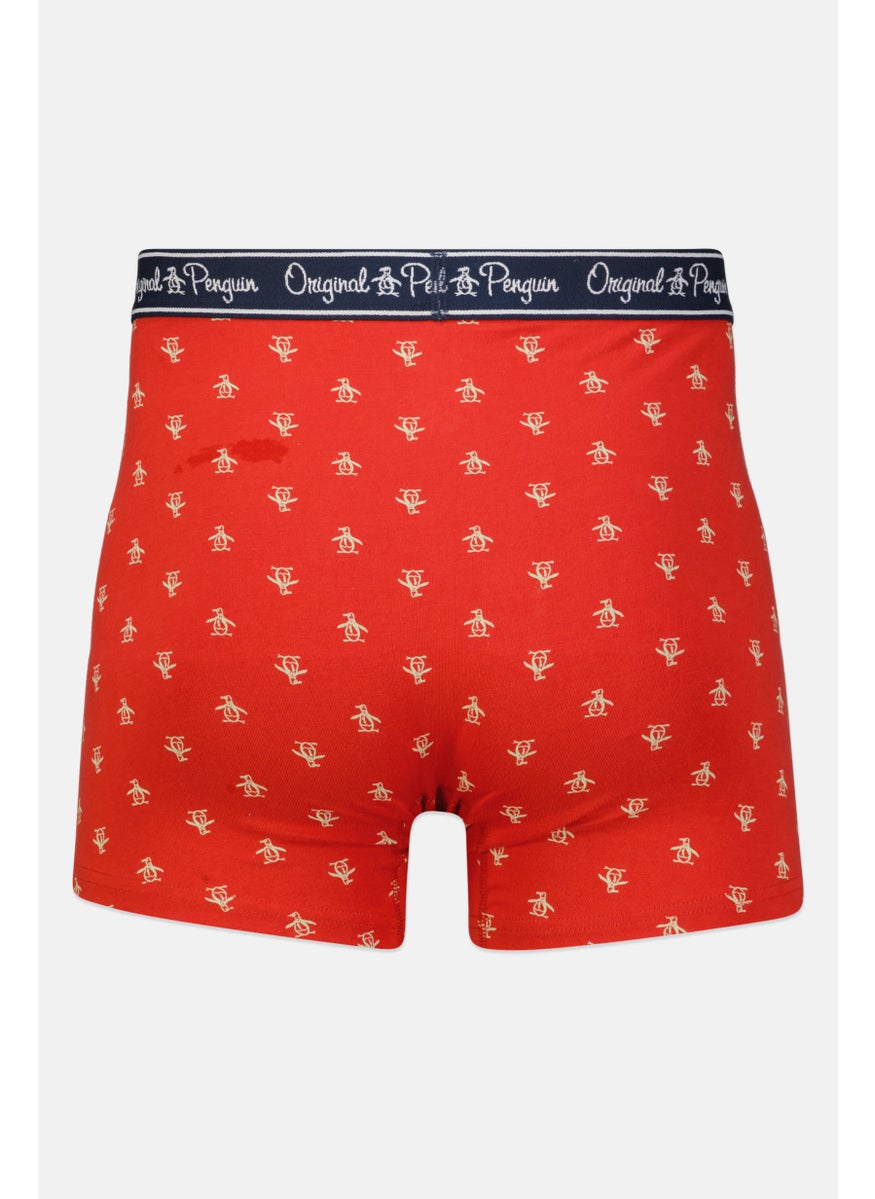 Original Penguin - Men 3 Pieces Allover Print Boxer Briefs, Navy/Red/Steel Blue - Image 1
