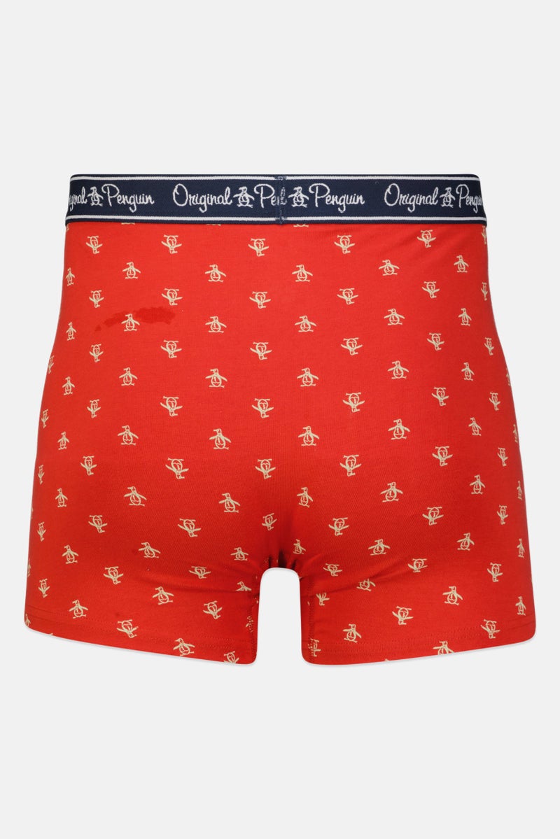 Original Penguin Men 3 Pieces Allover Print Boxer Briefs, Navy/Red/Steel Blue  - Image 2