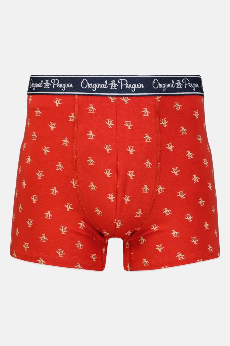 Original Penguin Men 3 Pieces Allover Print Boxer Briefs, Navy/Red/Steel Blue  - Image 5