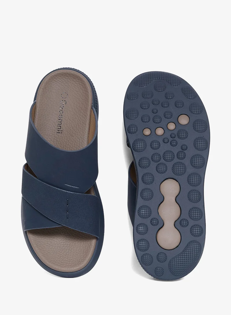 Geoomnii Navy Comfort Arabic Sandals for Men – Classic Slip-On Open Toe Sandals with Cushioned Footbed for Daily Wear for Men | Best Price UAE