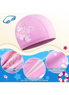 Geyoga 2 Pieces Kids Swimming Caps For Kids Toddler Children Boys And Girls Kids Waterproof Bathing Swim Cap For Long And Short Hair (Elf Mermaid)  - Image 5