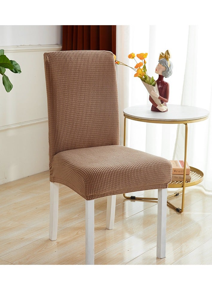 SYOSI 4 PCS Waterproof Chair Covers for Dining Room, Stretch Jacquard Dining Chair Slipcovers, Removable Washable Chair Protector for Kitchen, Hotel, Restaurant,Beige（Khaki） - Image 3