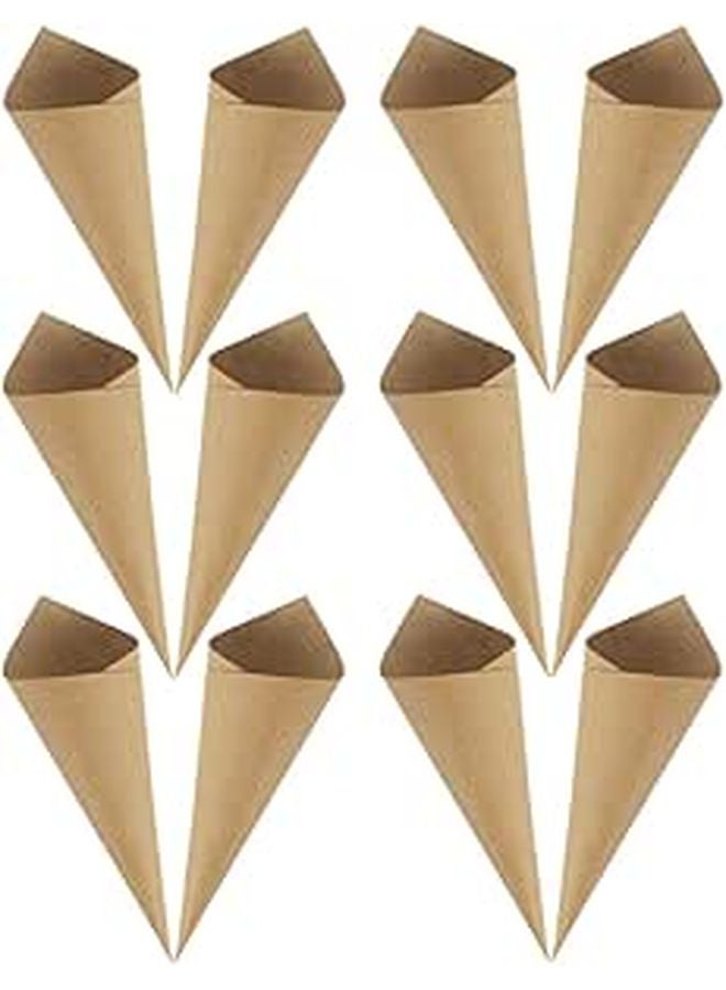 60 Pieces Natural Craft Paper Petal Cones For Wedding Confetti Party Decoration Candy Holder - Image 1
