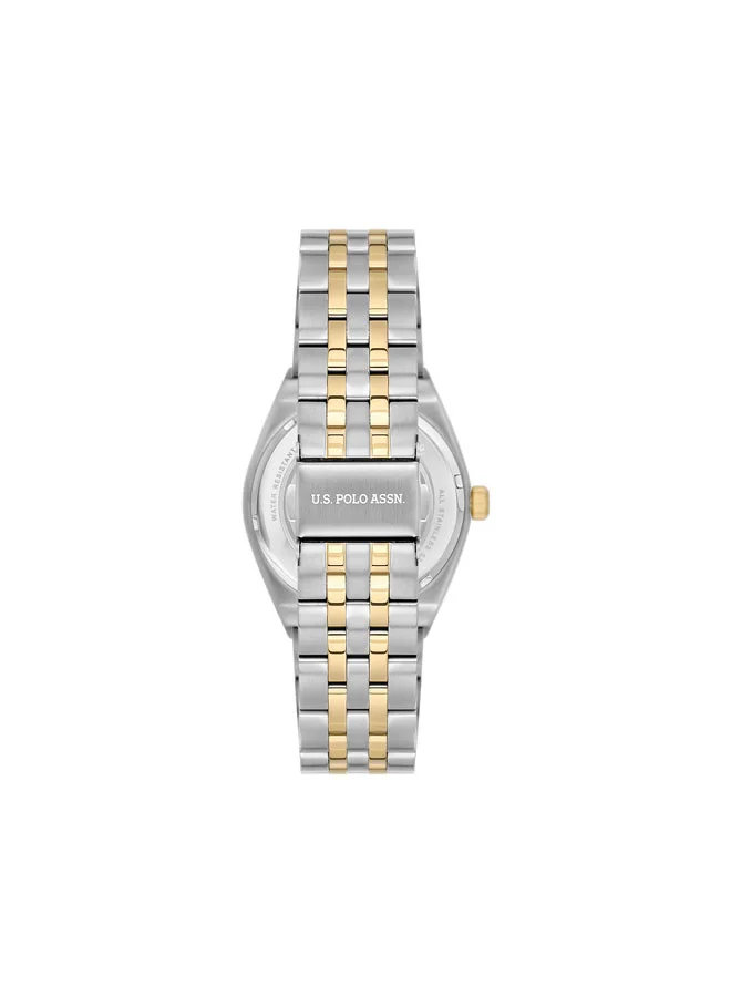 U.S. Polo Assn. Stile Silver Dial Stainless Steel Bracelet Analog Watch for Women, 34mm