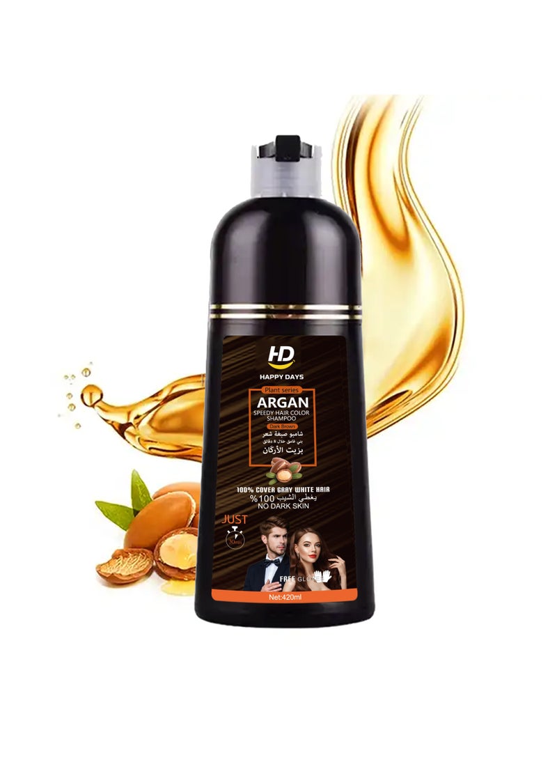 HAPPY DAYS Argan Hair Color Shampoo natural black 420ml - Image 2