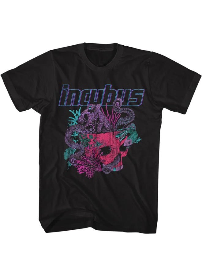 American Classics Incubus 90s Rock Band Octopus Skull Sketch Adult Short Sleeve T Shirt Graphic Tees, Black, S - Image 1