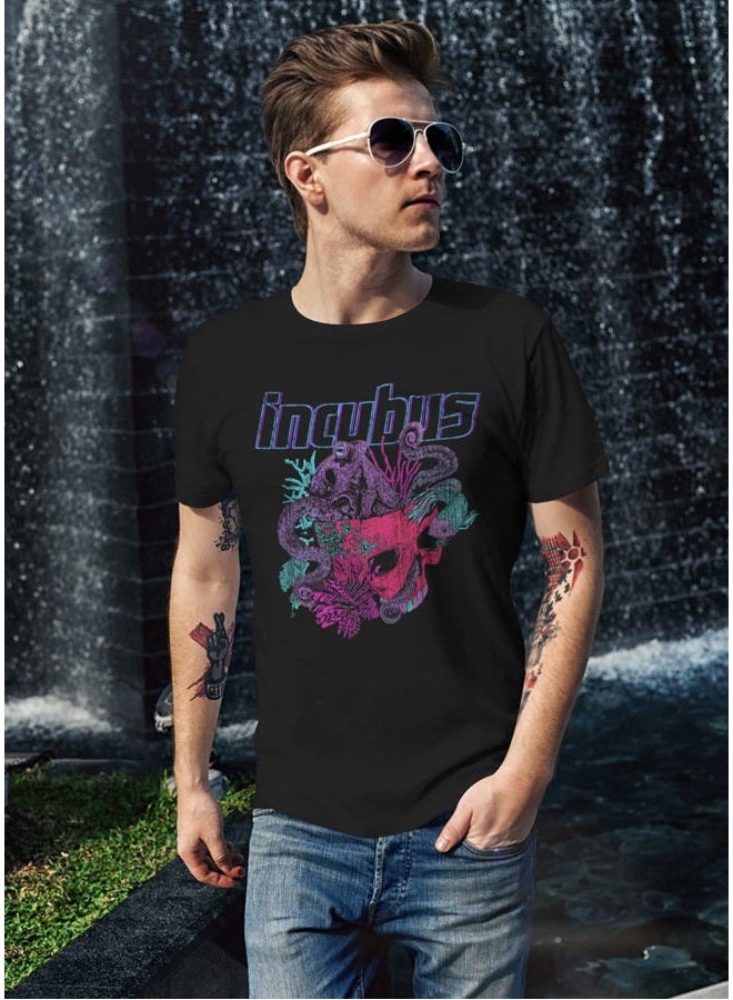 American Classics Incubus 90s Rock Band Octopus Skull Sketch Adult Short Sleeve T Shirt Graphic Tees, Black, S - Image 2