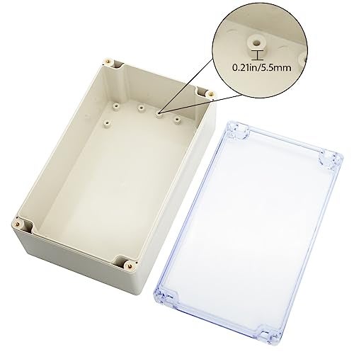 LeMotech ABS Plastic Junction Box Dustproof Waterproof IP65 Electrical Enclosure Box Universal Project Enclosure Grey with PC Transparent Clear Cover 7.9 x4.7 x2.9 inch(200 x120 x75 mm) - Image 4