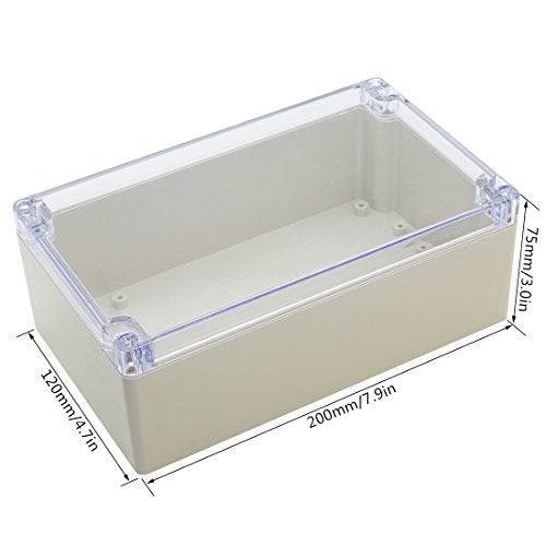 LeMotech ABS Plastic Junction Box Dustproof Waterproof IP65 Electrical Enclosure Box Universal Project Enclosure Grey with PC Transparent Clear Cover 7.9 x4.7 x2.9 inch(200 x120 x75 mm) - Image 2