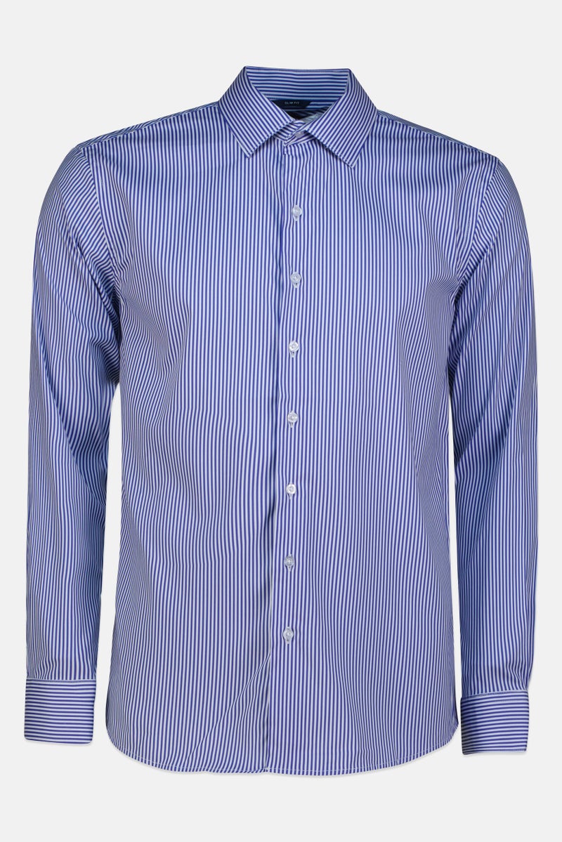 Chaps Men Slim Fit Stripe Long Sleeve Dress Shirt, Multicolor - Image 2