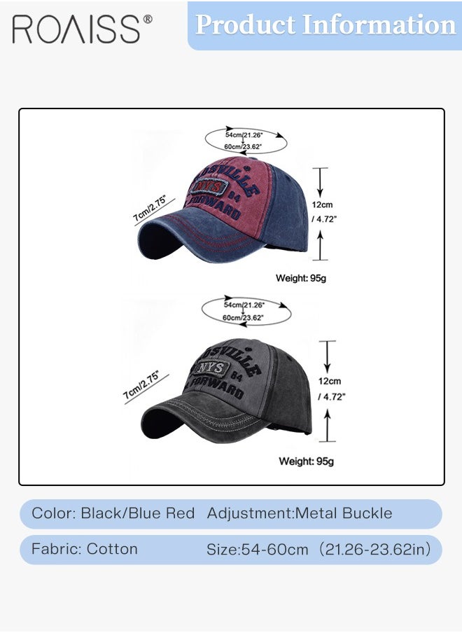 2 قبعة بيسبول مطرزة 2 قطعة للرجال والنساء، قبعة شمسية قطنية قابلة للتعديل أسود وأزرق أحمر مقاس واحد - pzsku/Z0DEF355ADB4E7A3548E8Z/45/_/1737093436/5b1d0219-6506-4ac9-8ca0-cb7e51ed15bc