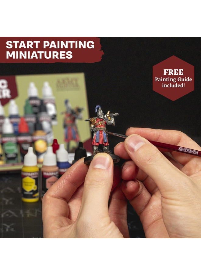 The Army Painter Warpaints Fanatic: Starter Set, 11 Paints: 7 Acrylic Paints, 2 Metallic, 1 Wash, 1 Primer to Apply with Brush, 1 Free Miniature Figure and Brush for Beginners - Image 4