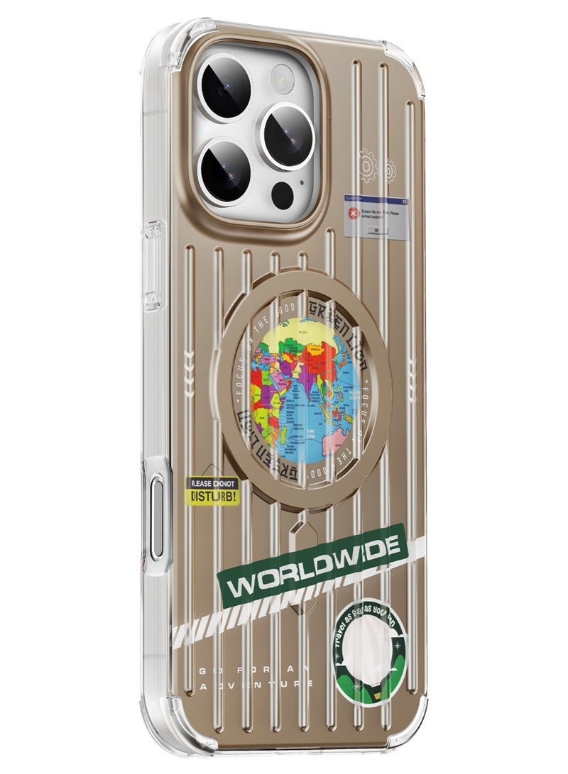 GREEN LION iPhone 16 Pro Magsafe Case Globe / Dual-Sided Coating / Comfortable Grip / Drop-Protection / Strong Magnets / Anti-Scratch Cover - Desert - Image 1