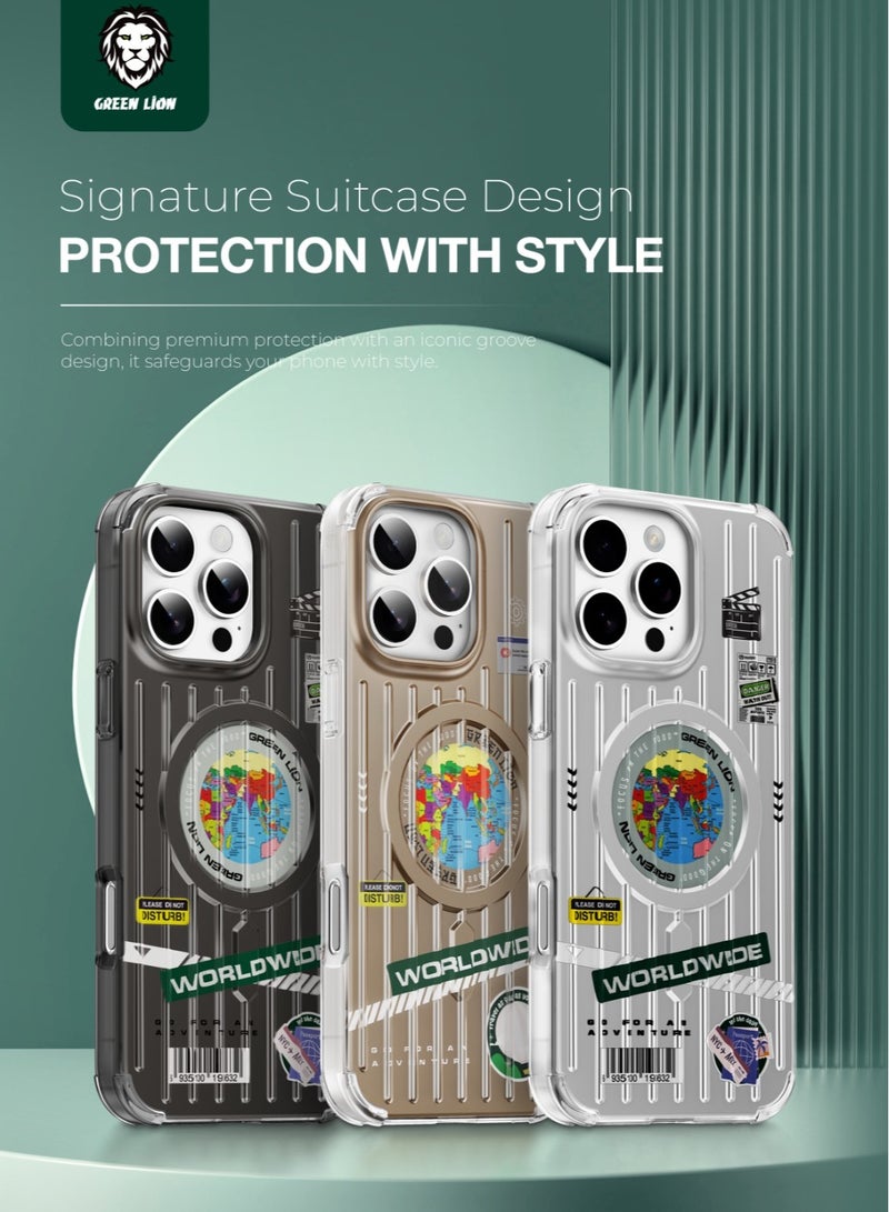 GREEN LION iPhone 16 Pro Magsafe Case Globe / Dual-Sided Coating / Comfortable Grip / Drop-Protection / Strong Magnets / Anti-Scratch Cover - Desert - Image 3