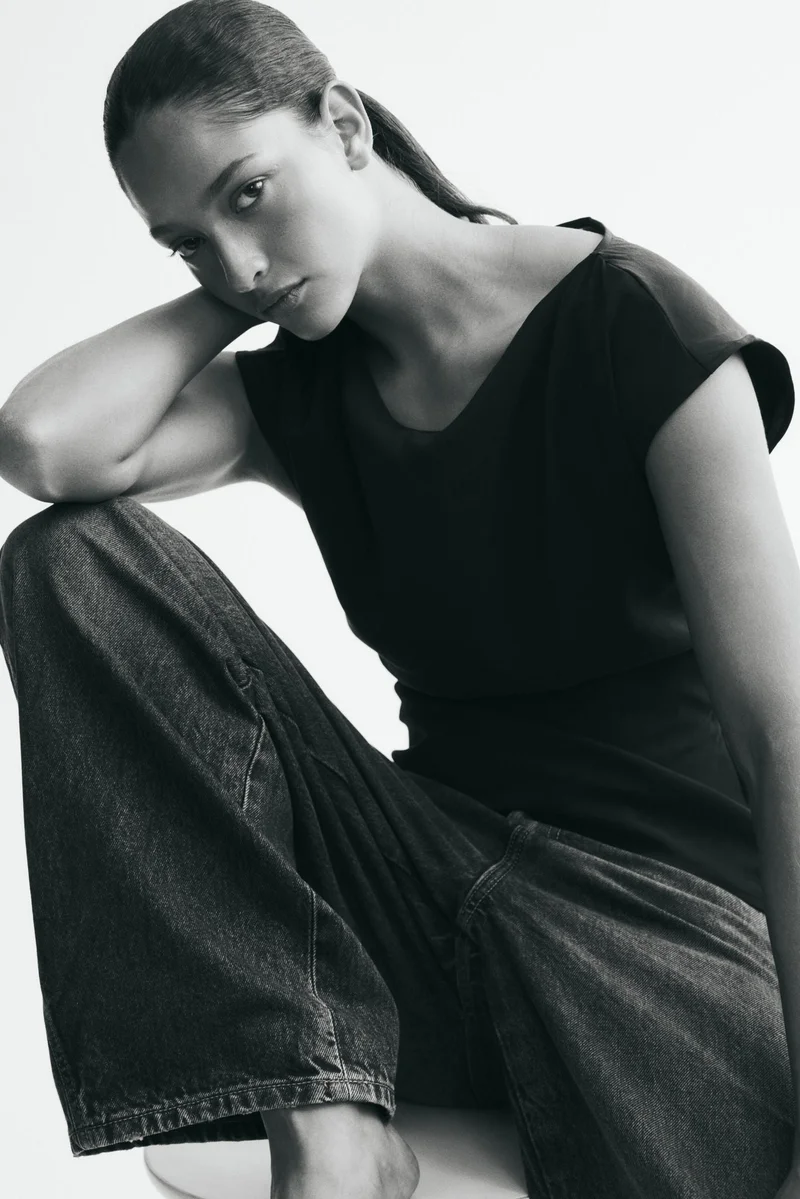 H&M Ruched viscose-blend top