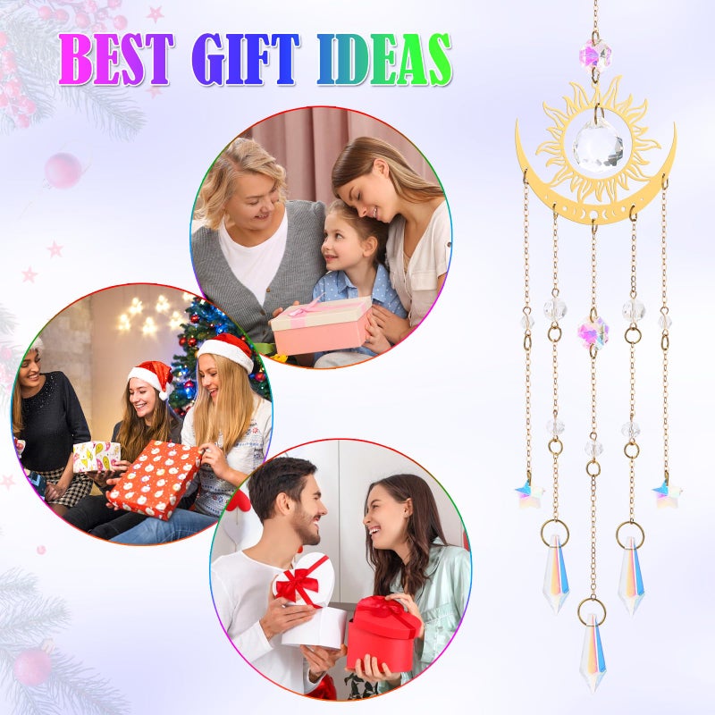 HYBEADS Crystal Suncatcher, Suncatchers for Windows Hanging Indoor Outdoor Prism Rainbow Maker Home Garden Decor for Thanks Giving Valentines's and Mother's Day - Image 4