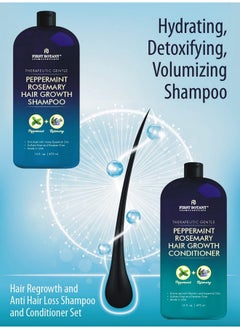 First Botany First Botany, Peppermint Rosemary Hair Regrowth and Anti Hair Loss Shampoo and Conditioner Set - Daily Hydrating, Detoxifying, Volumizing Shampoo and Fights Dandruff For Men and Women 16 fl oz x 2  - Image 4