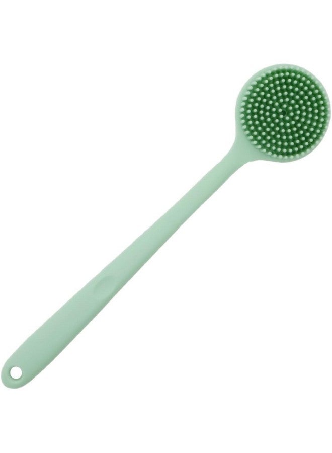 Naivete Double-Sided Shower Soft Silicone Bath Body Brush With Long Handle, (Pack Of 1, Green Colour) - Image 1