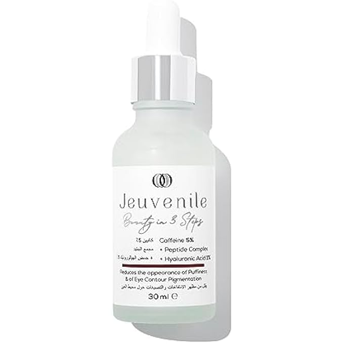 Jeuvenile 5% Caffeine Eye Serum - Dark Circles Under Eye Treatment For Women and Men, Eye Bags Remover with Peptide and Niacinamide, Hyaluronic Acid Serum for Anti-Aging and Eye Care | 30 Ml - Image 2