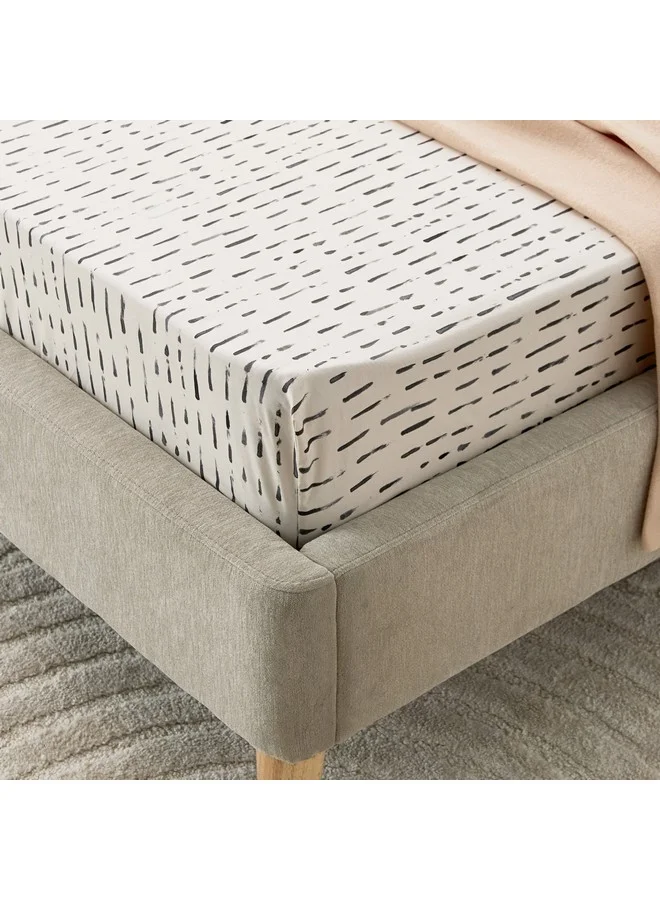 هوم بوكس شرشف سرير Luxot قطن بطبعة Monoleaf مزدوج 120x200x33 سم