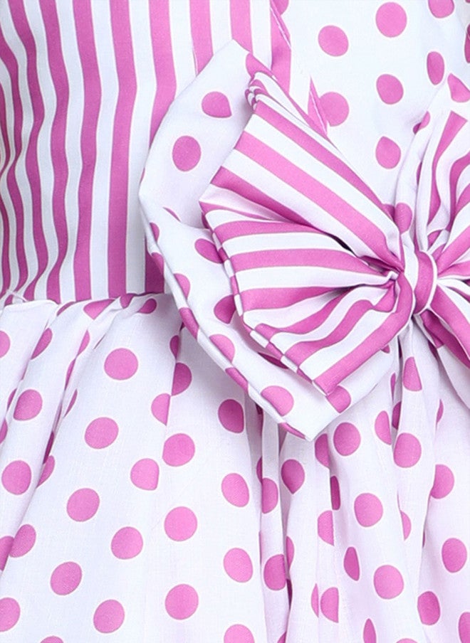 PinkChick فستان بالون مزخرف بنقاط وردية للفتيات - Image 2