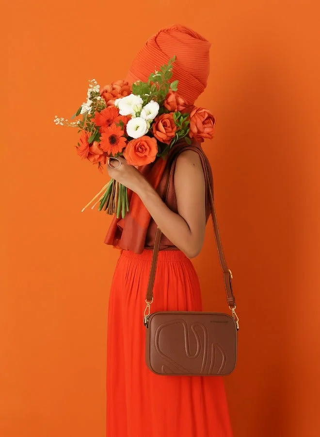 Veganologie  Maze Crossbody Bag in Brown Made From 1.5 Bamboo Stems for Women | Best Price UAE