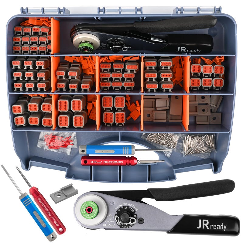 JRready ST6461 Deutsch DTM Connector and Crimping Tool Kit 2346 Pin Waterproof Wire Connectors with Size 20 Solid Contacts for 2022AWG Automotive Marine and OffRoad Wiring - Image 2