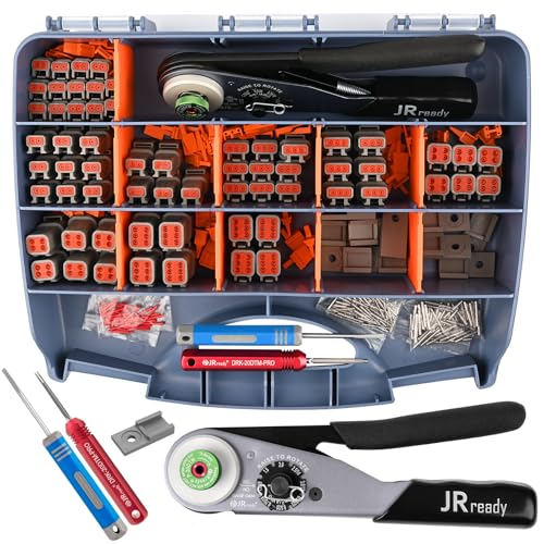 JRready ST6461 Deutsch DTM Connector and Crimping Tool Kit 2346 Pin Waterproof Wire Connectors with Size 20 Solid Contacts for 2022AWG Automotive Marine and OffRoad Wiring - Image 1