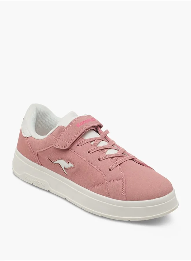 kangaROOS Girls' Panelled Sports Shoes with Hook and Loop Closure