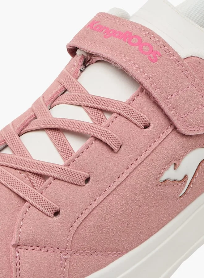 kangaROOS Girls' Panelled Sports Shoes with Hook and Loop Closure
