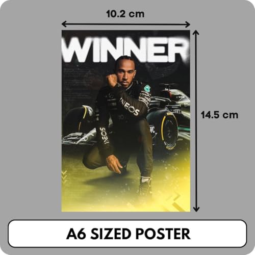 auraposter Lewis Hamilton Poster (Set of 40) | Formula 1 Posters (15 x10 cm) | Mercedes F1 Poster Ferrari F1 for Wall, Bedroom, Living room | Formula One Posters | Glue Dots Included (A_025) - Image 2