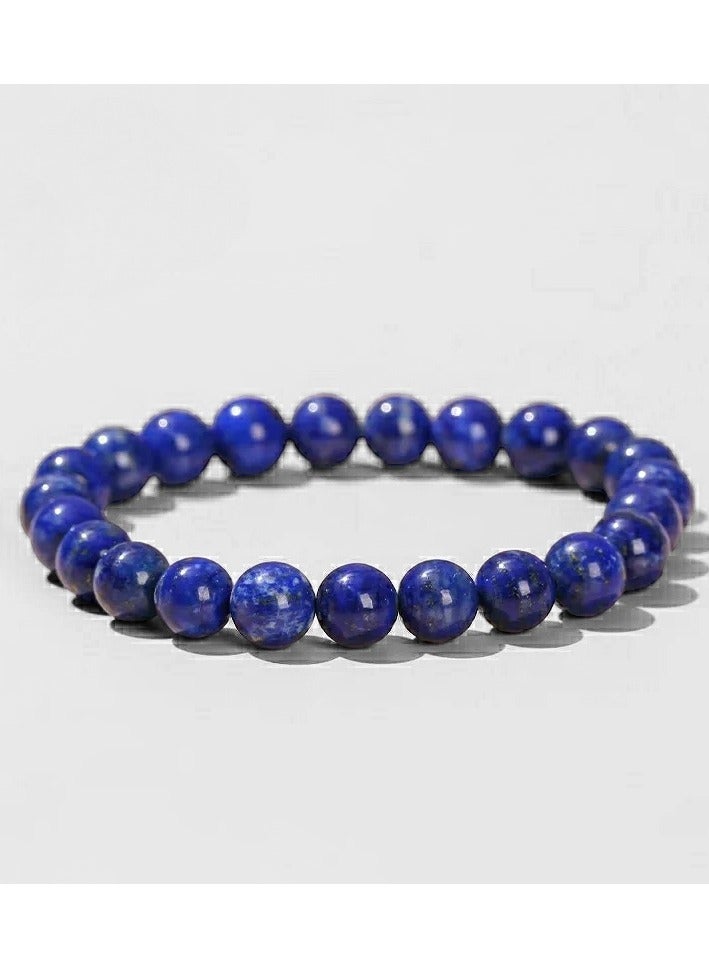 HADIGEMS 7mm Natural Lapis Lazuli Strech Bracelet From Afghanistan - Image 1