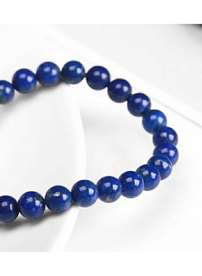 HADIGEMS 7mm Natural Lapis Lazuli Strech Bracelet From Afghanistan - Image 2