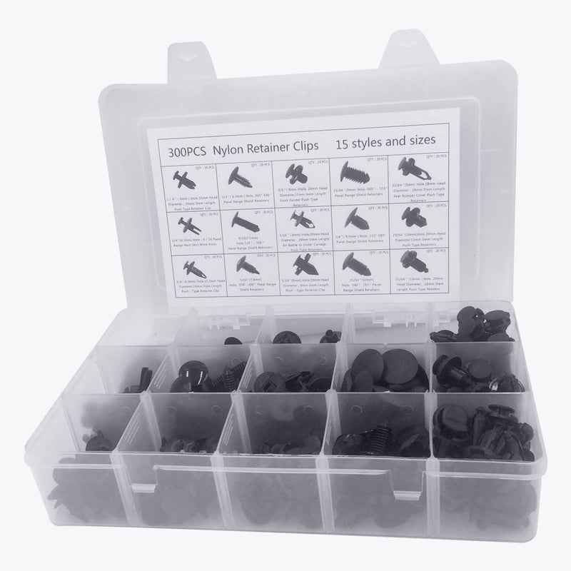 Lantee 300PCS Nylon Push-Type Auto Retainer Clips Set for Various Car Models - Image 2