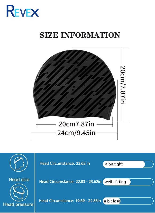 Men Women, Unisex Adult Swimming Caps for Short Long Hair to Keep Hair Dry, Waterproof Bathing Caps for Swimming