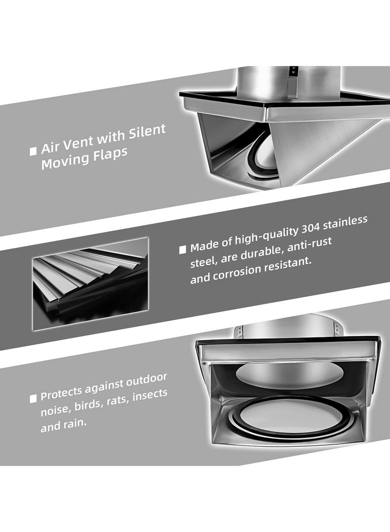 SYOSI أغطية تهوية الهواء من الفولاذ المقاوم للصدأ SYOSI بقطر 6 بوصات، مروحة طرد خارجية، غطاء مخرج تهوية - Image 2