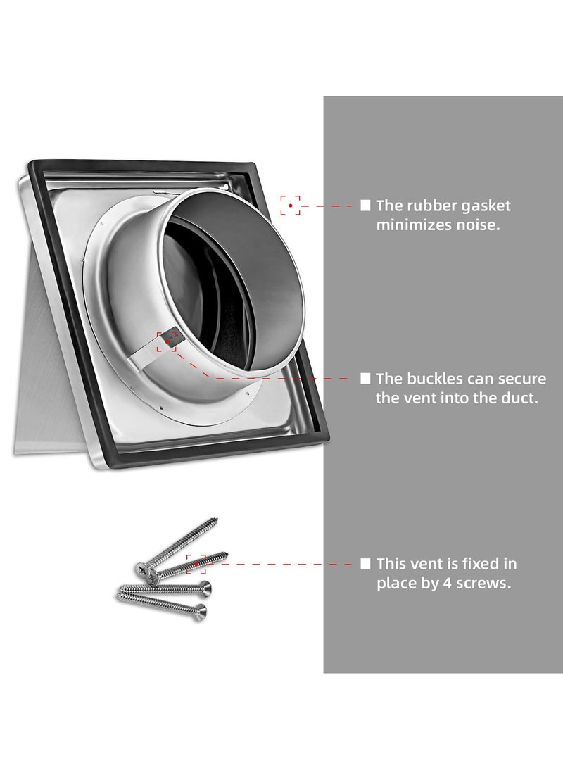 SYOSI أغطية تهوية الهواء من الفولاذ المقاوم للصدأ SYOSI بقطر 6 بوصات، مروحة طرد خارجية، غطاء مخرج تهوية - Image 4