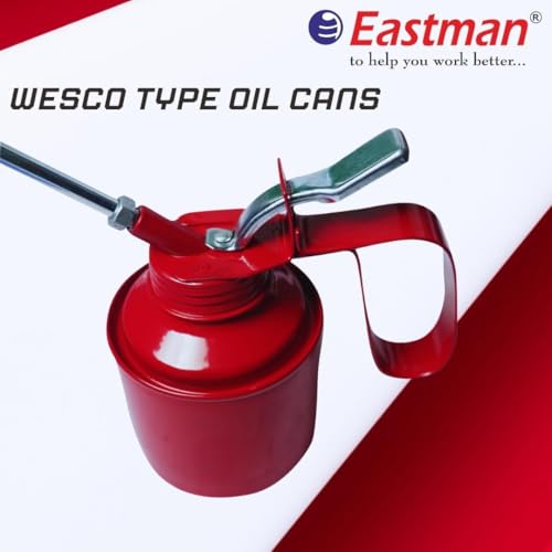 Eastman Wesco Type Oil Can (E-2072A), 1/2 Pint (250 CC) High-Pressure Lubrication Pump with Rigid Steel Body and Lever Action for Automotive, Industrial Machinery, Car, and Bike Maintenance. - Image 4