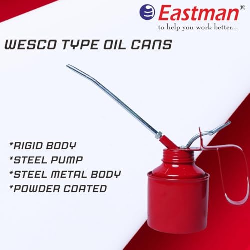 Eastman Wesco Type Oil Can (E-2072A), 1/2 Pint (250 CC) High-Pressure Lubrication Pump with Rigid Steel Body and Lever Action for Automotive, Industrial Machinery, Car, and Bike Maintenance. - Image 3