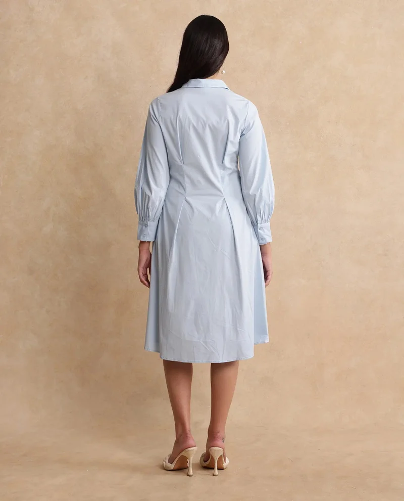 Rareism Women's Shirt Dress With Criss Cross Detail At Princess Line