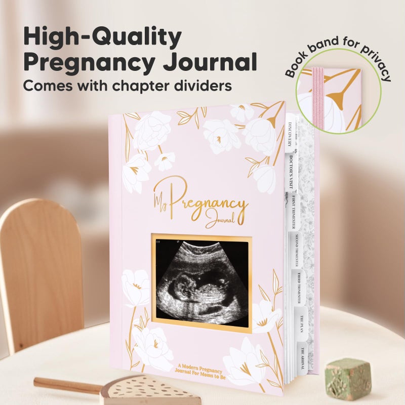 KeaBabies Pregnancy Journal, Pregnancy Announcements - 80 Pages Hard Cover Pregnancy Book For Mom To Be Gift - Pregnancy Gifts For New Moms - First Time Expecting Mom Gift - Baby Album And Memory Book (Blush)  - Image 4