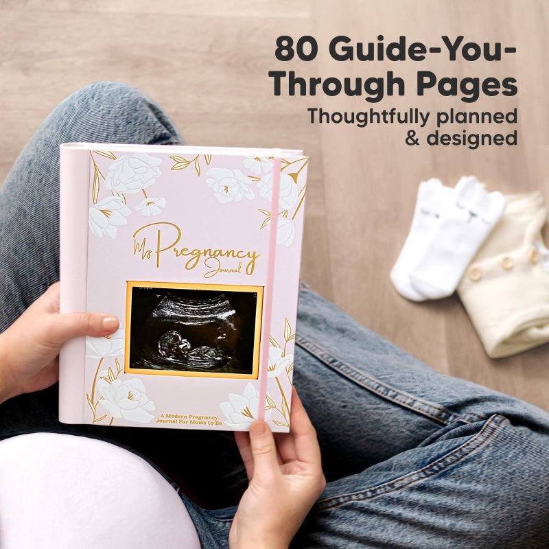 KeaBabies Pregnancy Journal, Pregnancy Announcements - 80 Pages Hard Cover Pregnancy Book For Mom To Be Gift - Pregnancy Gifts For New Moms - First Time Expecting Mom Gift - Baby Album And Memory Book (Blush)  - Image 2
