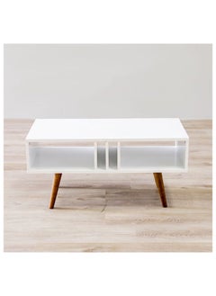 DANUBE HOME Melo Coffee Table Multi Functional Living Room Desk Space Saving Center Table Furniture For Home Living Room L 90 x W 45 x H 43 cm White  - Image 5