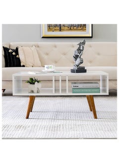 DANUBE HOME Melo Coffee Table Multi Functional Living Room Desk Space Saving Center Table Furniture For Home Living Room L 90 x W 45 x H 43 cm White  - Image 1