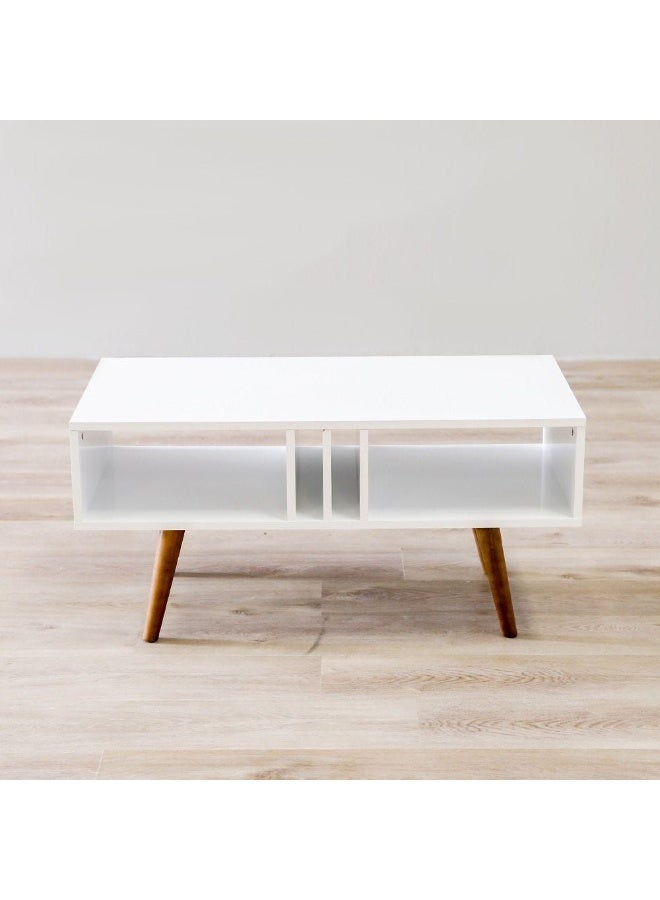 DANUBE HOME Melo Coffee Table Multi Functional Living Room Desk Space Saving Center Table Furniture For Home Living Room L 90 x W 45 x H 43 cm White - Image 4
