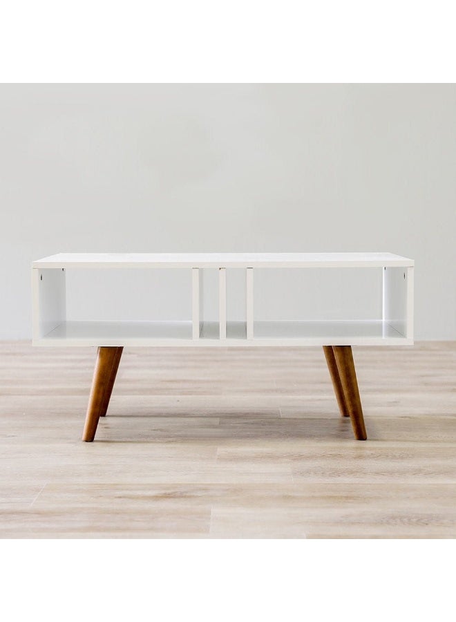 DANUBE HOME Melo Coffee Table Multi Functional Living Room Desk Space Saving Center Table Furniture For Home Living Room L 90 x W 45 x H 43 cm White - Image 3