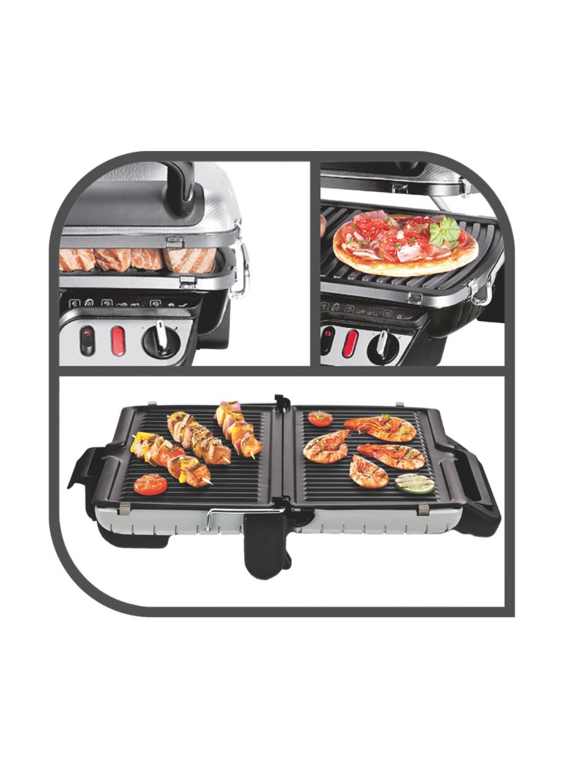 تيفال شواية تماس 3 في 1 مع وظيفة الخبز سطح شواية مزدوج عند فتحها كشواية طاولة للشواء أيضًا للسندويشات، الستيك، البانيني ترموستات قابلة للتعديل بطبقة غير لاصقة - Image 4